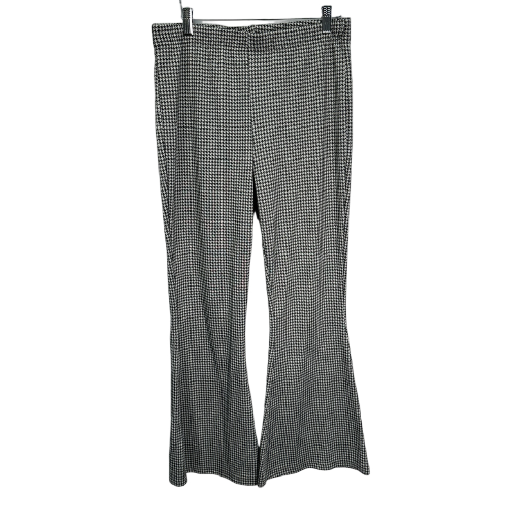 Wild Fable Gray Houndstooth Pattern Stretchy Flare Pants Large